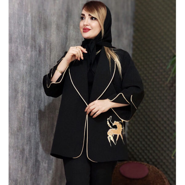 مانتو مغزی دوزی مشکی - مانتو پاتریس رشت