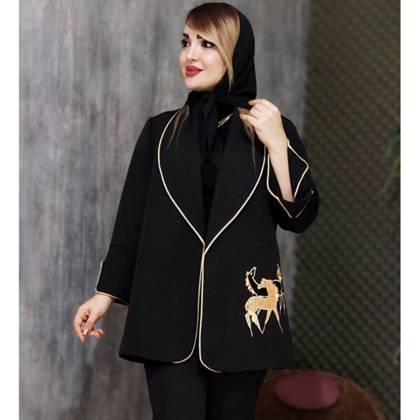 مانتو مغزی دوزی مشکی - مانتو پاتریس رشت