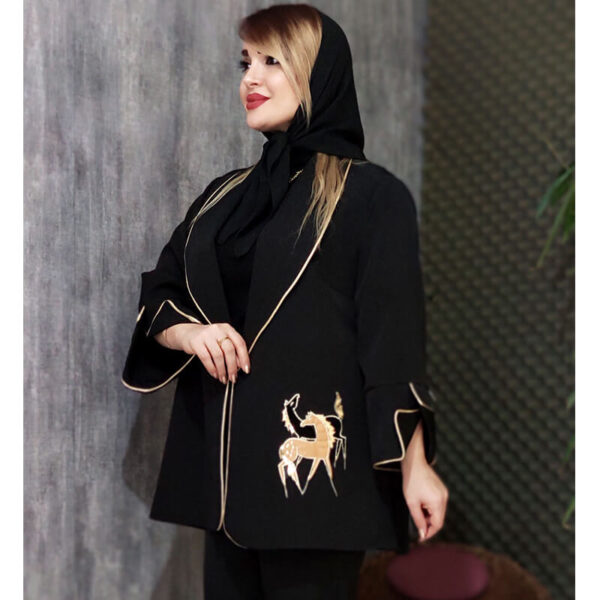 مانتو مغزی دوزی مشکی - مانتو پاتریس رشت