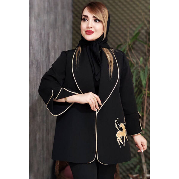 مانتو مغزی دوزی مشکی - مانتو پاتریس رشت