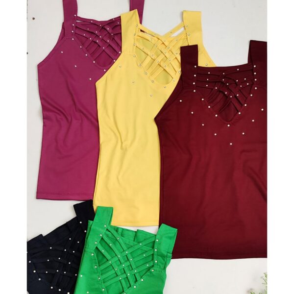 تاپ بند ضربدری نگینی - مانتو پاتریس رشت