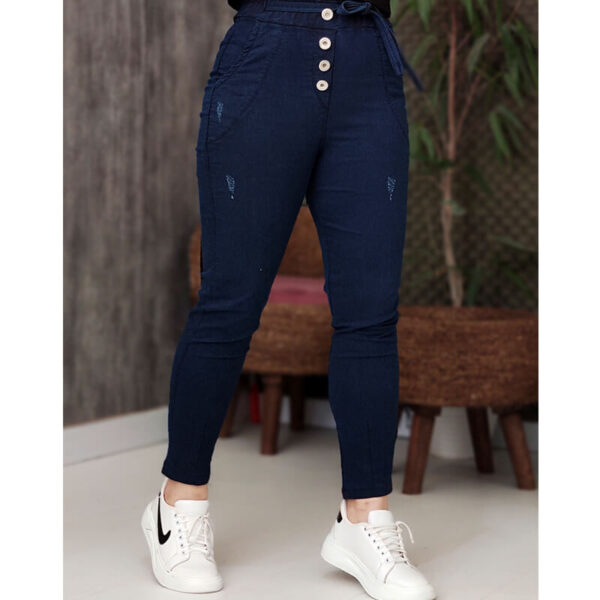 شلوار مام فیت سرمه ای - مانتو پاتریس رشت