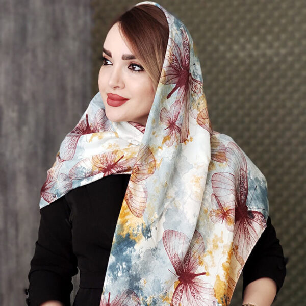 روسری نخی آبرنگی پروانه - مانتو پاتریس رشت