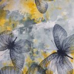 روسری نخی آبرنگی پروانه - مانتو پاتریس رشت