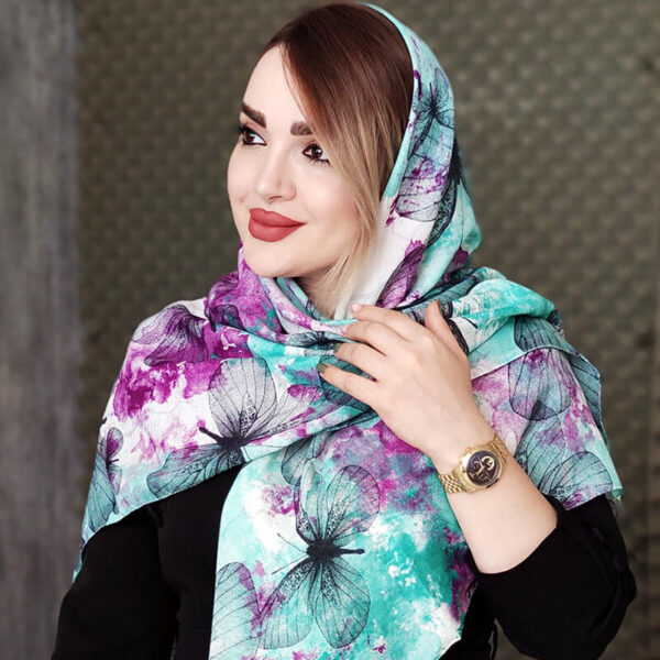 روسری نخی آبرنگی پروانه - مانتو پاتریس رشت