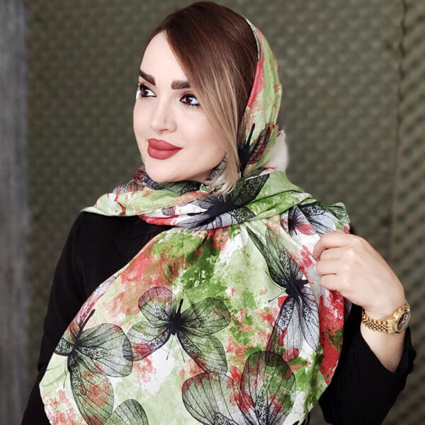 روسری نخی آبرنگی پروانه - مانتو پاتریس رشت
