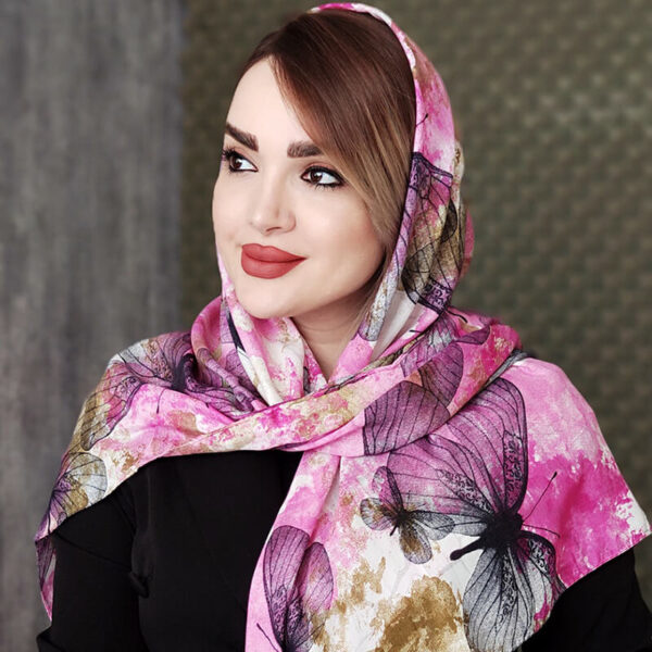 روسری نخی آبرنگی پروانه - مانتو پاتریس رشت