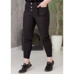 شلوار مام فیت جلو جیب مشکی - مانتو پاتریس رشت