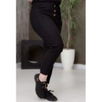 شلوار مام فیت جلو جیب مشکی - مانتو پاتریس رشت