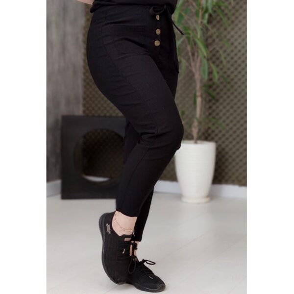 شلوار مام فیت جلو جیب مشکی - مانتو پاتریس رشت