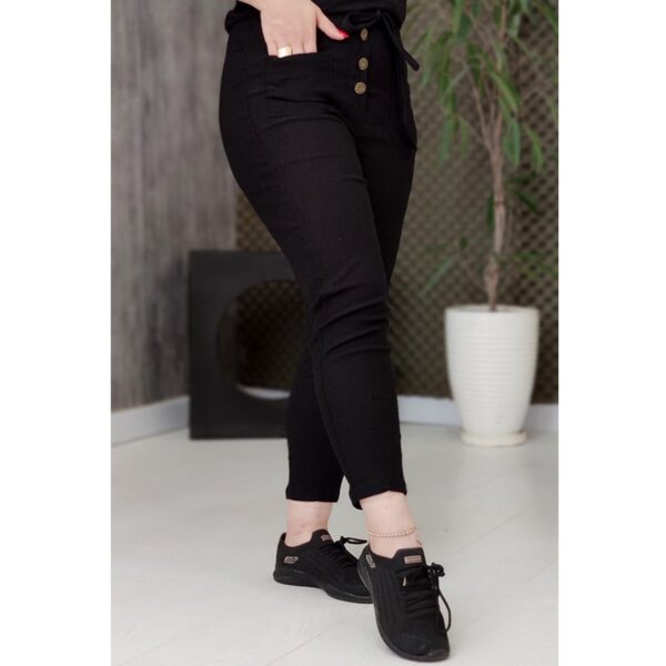 شلوار مام فیت جلو جیب مشکی - مانتو پاتریس رشت