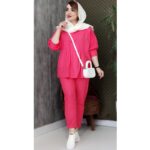 ست مانتو شلوار چین دار لنین