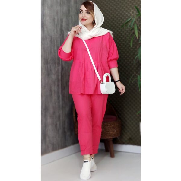 ست مانتو شلوار چین دار لنین