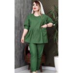 ست مانتو شلوار چین دار لنین