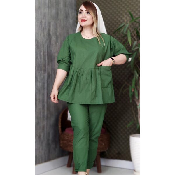 ست مانتو شلوار چین دار لنین