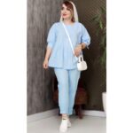 ست مانتو شلوار چین دار لنین