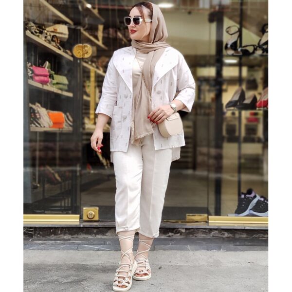 3780052-2-min ست مانتو شلوار لنین طرحدار چهار دکمه - مانتو پاتریس رشت