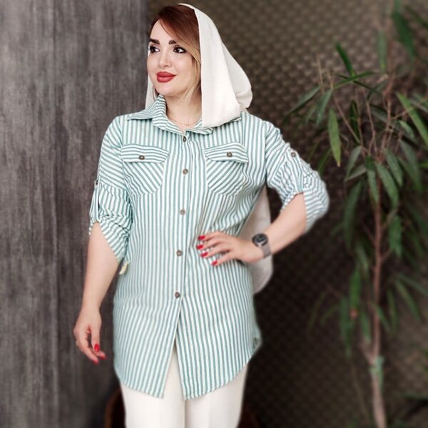 مانتو دو جیب راه راه - مانتو پاتریس رشت