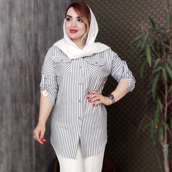 مانتو دو جیب راه راه - مانتو پاتریس رشت