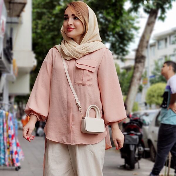 مانتو لنین آستین کش دوزی