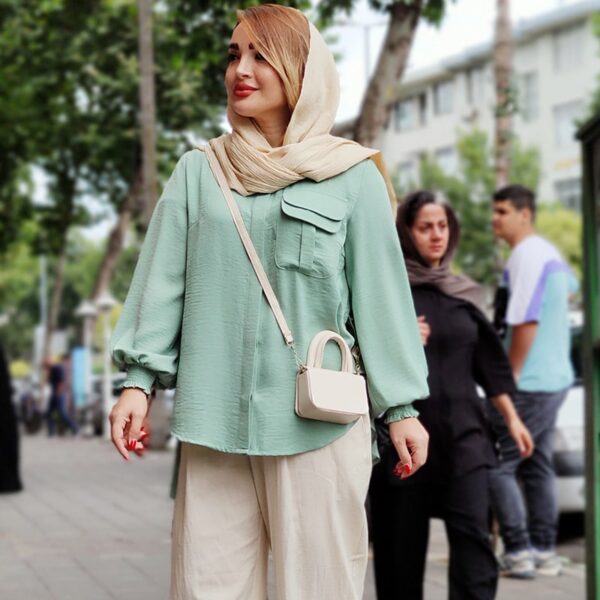 مانتو لنین آستین کش دوزی