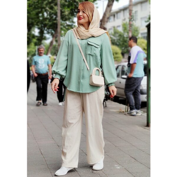 مانتو لنین آستین کش دوزی