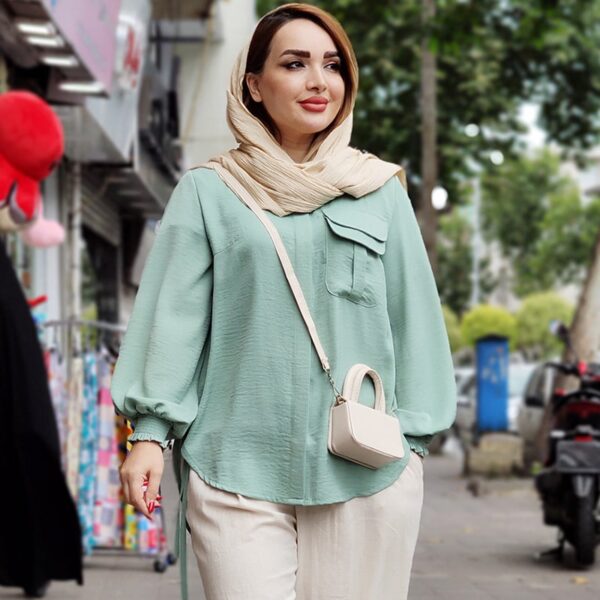 مانتو لنین آستین کش دوزی - مانتو پاتریس رشت