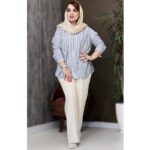 ست شومیز شلوار نچرال راه راه