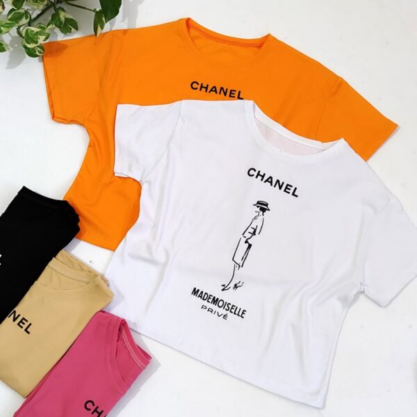 تیشرت کراپ چاپ چنل - مانتو پاتریس رشت