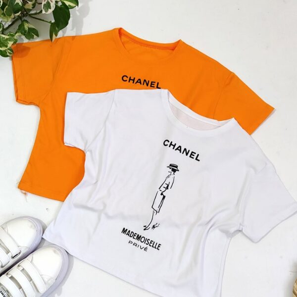 تیشرت کراپ چاپ چنل - مانتو پاتریس رشت