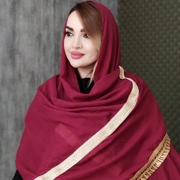 شال سوپرنخ نوار طلایی - مانتو پاتریس رشت