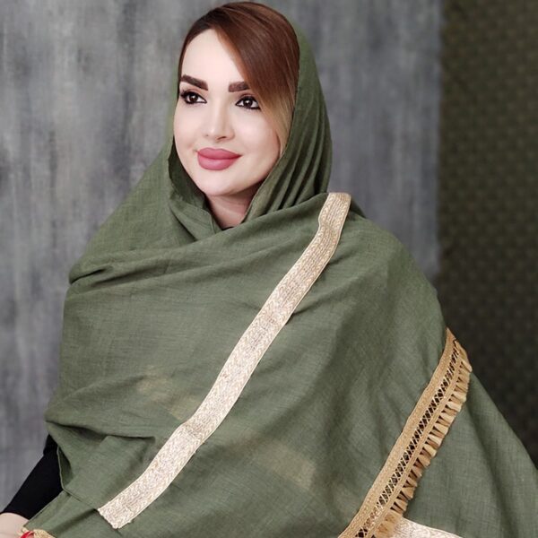 شال سوپرنخ نوار طلایی - مانتو پاتریس رشت