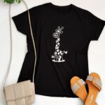 تیشرت مشکی چاپی زرافه