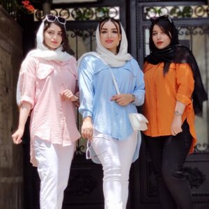 مانتو وال پشت بلند رنگی - مانتو پاتریس رشت