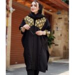 مانتو پانچ بلند مشکی - مانتو پاتریس رشت
