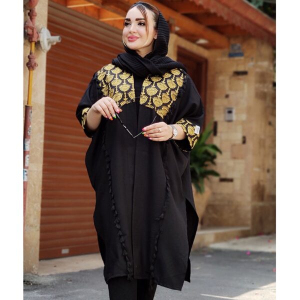 مانتو پانچ بلند مشکی - مانتو پاتریس رشت