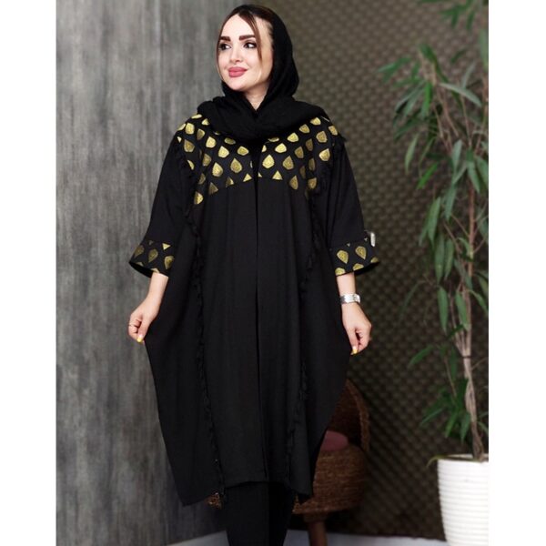 مانتو پانچ بلند مشکی - مانتو پاتریس رشت