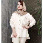 مانتو لینن پشت مکرومه - مانتو پاتریس رشت