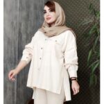 مانتو لینن پشت مکرومه - مانتو پاتریس رشت