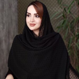 شال مشکی حریر اشکی - مانتو پاتریس رشت
