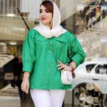 شومیز مانتویی آستین پفی