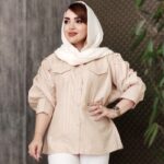 شومیز مانتویی آستین پفی