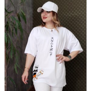 تیشرت لانگ میکس سفید - مانتو پاتریس رشت