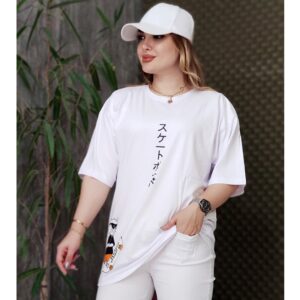 تیشرت لانگ میکس سفید - مانتو پاتریس رشت