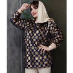 تونیک مخمل طلاکوب فندی - مانتو پاتریس رشت