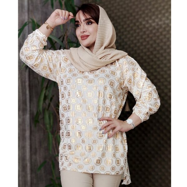 تونیک مخمل طلاکوب فندی - مانتو پاتریس رشت