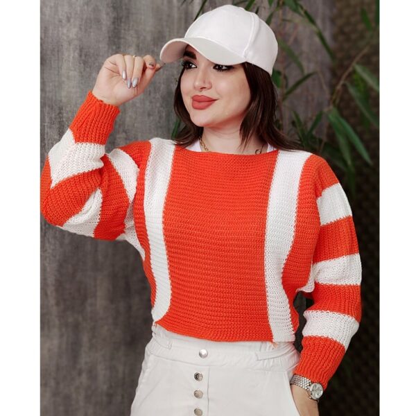 بلوز بافت کراپ راه راه - مانتو پاتریس رشت