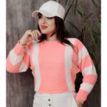 بلوز بافت کراپ راه راه - مانتو پاتریس رشت