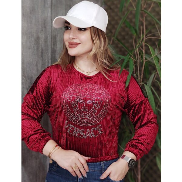 بلوز کراپ مخمل ورساچ - مانتو پاتریس رشت