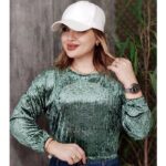 بلوز کراپ مخمل ورساچ - مانتو پاتریس رشت